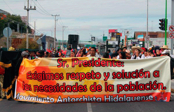 Alcaldía de Pachuca muestra prepotencia ante plantón antorchista