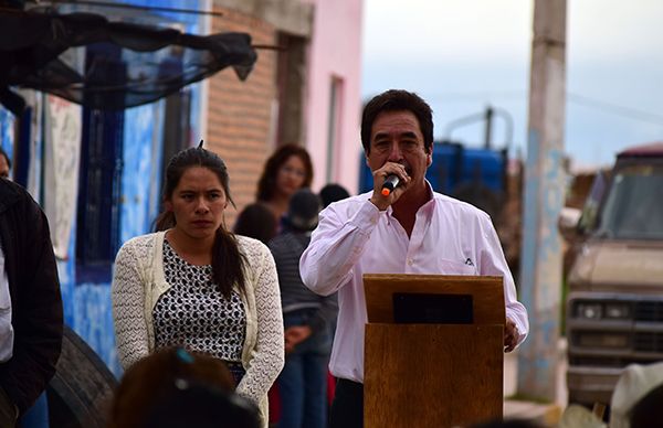 En la Luz del Carmen, inauguran pavimentación de la calle Ignacio Gómez