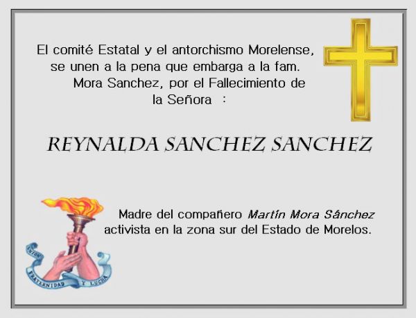 Esquela: Reynalda Sánchez Sánchez 