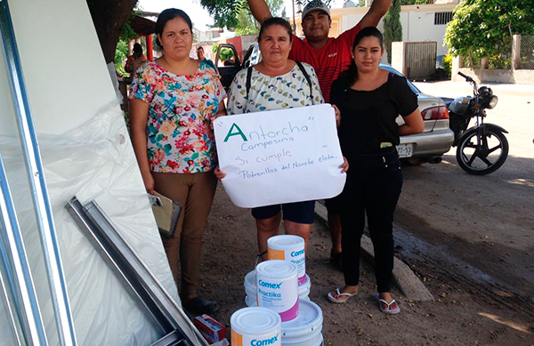 Antorcha entrega material para la construcción de vivienda en Elota