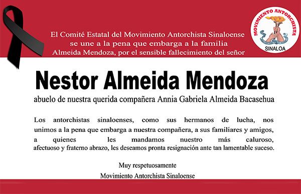 Esquela: Nestor Almeida Mendoza