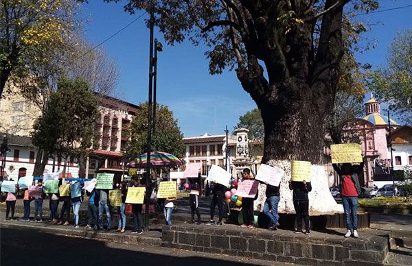 Estudiantes expresan inconformidad ante el PEF 2020 en Uruapan