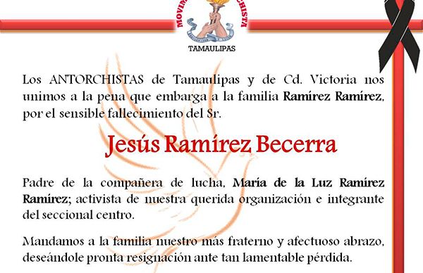 Esquela: Jesús Ramírez Becerra 