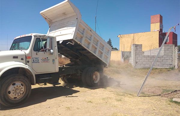 Antorcha gestiona material de construcción para caseta de seguridad