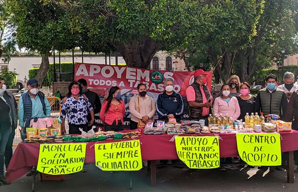 Antorchistas michoacanos continúan la recolección en ayuda a familias tabasqueñas