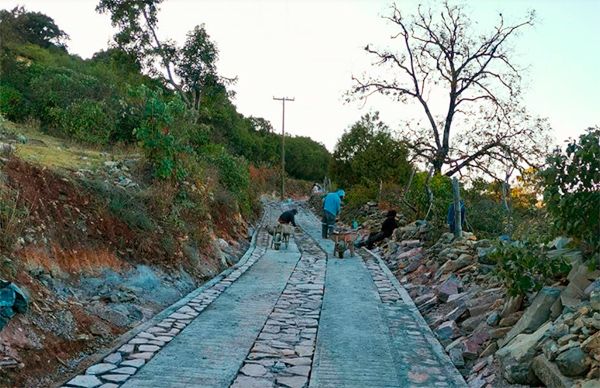 Avanza pavimentación en comunidad de Armadillo de los Infante