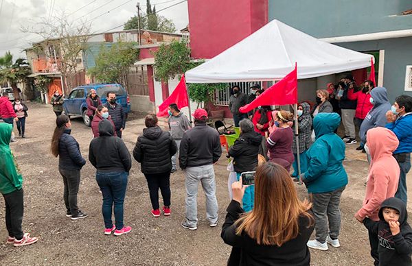 Promete delegación de La Presa pavimentación para colonia antorchista