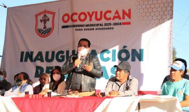 Entrega Rosendo Morales pavimentación en Malacatepec