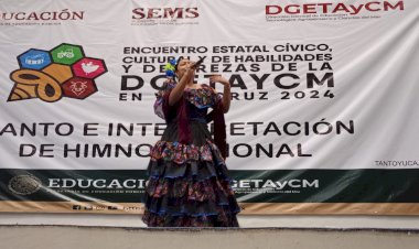 CBTA antorchista en Tantoyuca, sede del Encuentro Estatal Cívico Cultural